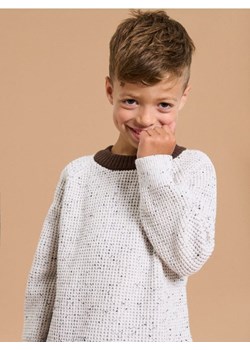 Sinsay - Bawełniany sweter z kontrastowym dekoltem - beżowy ze sklepu Sinsay w kategorii Swetry chłopięce - zdjęcie 187513542