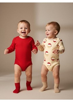 Sinsay - Prążkowane body 2 pack - beżowy ze sklepu Sinsay w kategorii Body niemowlęce - zdjęcie 187513624