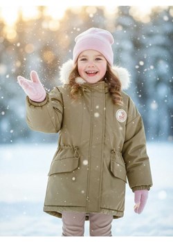 Sinsay - Kurtka ze sztucznym futerkiem z regulowanym pasem - khaki ze sklepu Sinsay w kategorii Kurtki chłopięce - zdjęcie 187513674