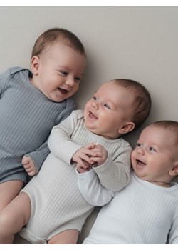 Sinsay - Body z prążkowanej dzianiny 3 pack - biały ze sklepu Sinsay w kategorii Body niemowlęce - zdjęcie 187513720