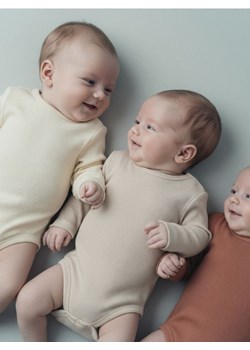 Sinsay - Prążkowane body 3 pack - kremowy ze sklepu Sinsay w kategorii Body niemowlęce - zdjęcie 187513724