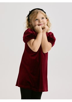 Reserved - Welurowa sukienka z kokardą - czerwony ze sklepu Reserved w kategorii Sukienki dziewczęce - zdjęcie 187514930