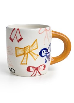 The Wild Hug Kubek &quot;Bows&quot; w kolorze białym ze wzorem - wys. 9 cm ze sklepu Limango Polska w kategorii Naczynia - zdjęcie 187515490