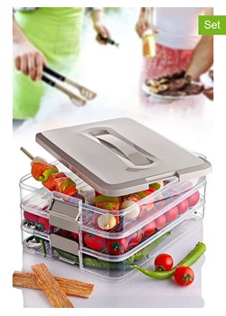 Violeta Home Pojemniki (3 szt.) w kolorze jasnoszarym - 30 x 21,5 x 5 cm ze sklepu Limango Polska w kategorii Pojemniki kuchenne - zdjęcie 187515600