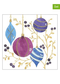 ppd Serwetki (40 szt.) &quot;Ornaments&quot; w kolorze biało-niebiesko-fioletowym ze sklepu Limango Polska w kategorii Akcesoria kuchenne - zdjęcie 187516140