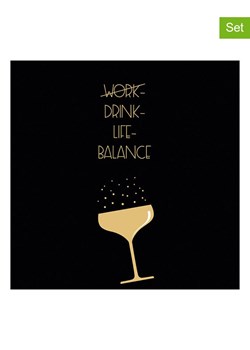 ppd Serwetki (40 szt.) &quot;Drink-Life-Balance&quot; w kolorze czarnym ze sklepu Limango Polska w kategorii Akcesoria kuchenne - zdjęcie 187516142