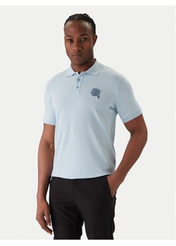 KARL LAGERFELD Polo 745022 561235 Błękitny Regular Fit ze sklepu MODIVO w kategorii T-shirty męskie - zdjęcie 187516463