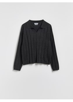 Reserved - Sweter polo z wełną - ciemnoszary ze sklepu Reserved w kategorii Swetry damskie - zdjęcie 187516983