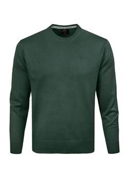 Wełniany Sweter, Okrągły Dekolt (U-Neck) - Pako Jeans - Zieleń Butelkowa SWPJNSbasicZI ze sklepu JegoSzafa.pl w kategorii Swetry męskie - zdjęcie 187518230