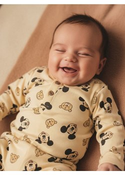 Sinsay - Bawełniane body Mickey Mouse - kremowy ze sklepu Sinsay w kategorii Odzież dla niemowląt - zdjęcie 187519161