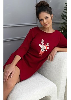 Sensis świąteczna koszula nocna Elia, Kolor bordowy, Rozmiar S/M, SENSIS ze sklepu Primodo w kategorii Koszule nocne - zdjęcie 187520073