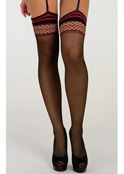 Maxionix pończochy do pasa 20 DEN, Kolor czarno-czerwony, Rozmiar 2, LivCo Corsetti Fashion ze sklepu Intymna w kategorii Pończochy - zdjęcie 187520550
