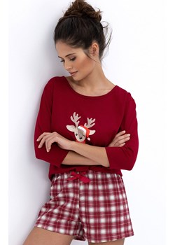 Sensis świąteczna piżama damska Elia, Kolor bordowy-wzór, Rozmiar M, SENSIS ze sklepu Intymna w kategorii Piżamy damskie - zdjęcie 187520622