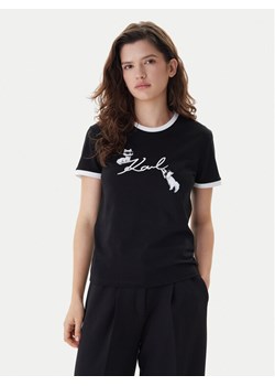 KARL LAGERFELD T-Shirt B1W17040 Czarny Slim Fit ze sklepu MODIVO w kategorii Bluzki damskie - zdjęcie 187521420