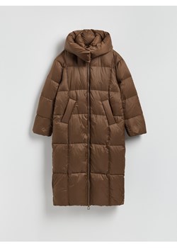 Reserved - Puchowa kurtka z kapturem - brązowy ze sklepu Reserved w kategorii Płaszcze damskie - zdjęcie 187521692
