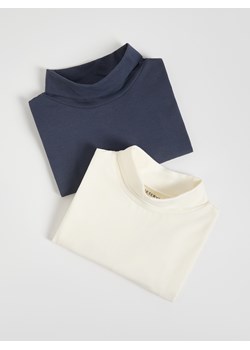 Reserved - Bawełniany longsleeve 2 pack - złamana biel ze sklepu Reserved w kategorii T-shirty chłopięce - zdjęcie 187522460