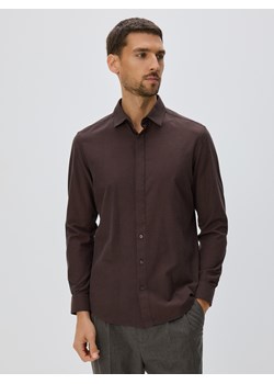 Reserved - Koszula slim z bawełny egipskiej - brązowy ze sklepu Reserved w kategorii Koszule męskie - zdjęcie 187522463