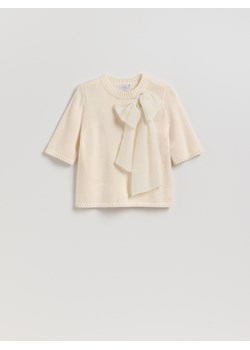 Reserved - Sweter z wełną - kremowy ze sklepu Reserved w kategorii Swetry damskie - zdjęcie 187522501