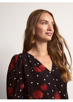 Reserved - Wzorzysta bluzka z wiskozy - czarny ze sklepu Reserved w kategorii Bluzki damskie - zdjęcie 187522524