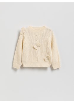 Reserved - Sweter z kokardkami - złamana biel ze sklepu Reserved w kategorii Swetry dziewczęce - zdjęcie 187522752