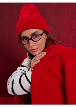 Sinsay - Prążkowana czapka beanie - czerwony ze sklepu Sinsay w kategorii Czapki zimowe damskie - zdjęcie 187523453