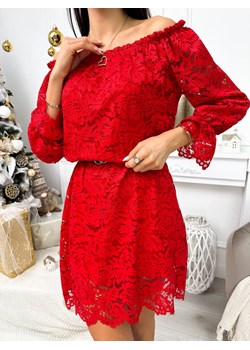 Czerwona Koronkowa Hiszpanka ze sklepu ModnaKiecka.pl w kategorii Sukienki - zdjęcie 187523884