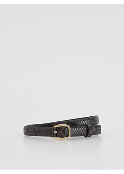 Reserved - Pasek z tłoczonym wzorem - ciemnobrązowy ze sklepu Reserved w kategorii Paski damskie - zdjęcie 187524163
