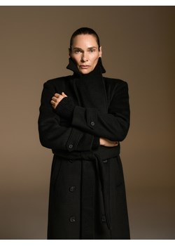 Reserved - Płaszcz z wełną - czarny ze sklepu Reserved w kategorii Płaszcze damskie - zdjęcie 187524233