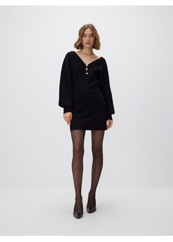 Reserved - Dzianinowa sukienka mini - czarny ze sklepu Reserved w kategorii Sukienki - zdjęcie 187524243