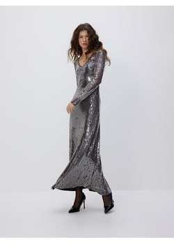 Reserved - Cekinowa sukienka maxi - beżowy ze sklepu Reserved w kategorii Sukienki - zdjęcie 187524461