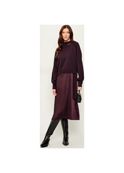 BOSS BLACK Satynowa sukienka 2w1 Flalina | z dodatkiem wełny i kaszmiru ze sklepu Gomez Fashion Store w kategorii Sukienki - zdjęcie 187524640