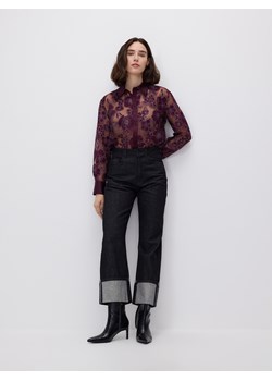 Reserved - Koszula z wiskozą - ciemnofioletowy ze sklepu Reserved w kategorii Koszule damskie - zdjęcie 187525650