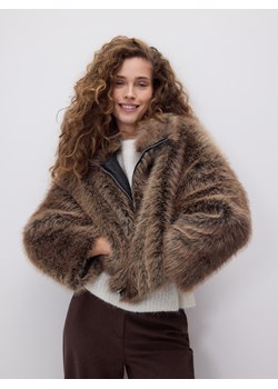 Reserved - Kurtka z imitacji futra - brązowy ze sklepu Reserved w kategorii Futra damskie - zdjęcie 187526033