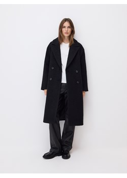 Reserved - Dwurzędowy płaszcz oversize - czarny ze sklepu Reserved w kategorii Płaszcze damskie - zdjęcie 187526101