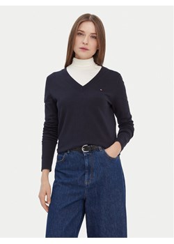 Tommy Hilfiger Sweter WW0WW42049 Granatowy Regular Fit ze sklepu MODIVO w kategorii Swetry damskie - zdjęcie 187526390