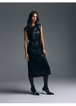 Reserved - Sukienka midi z cekinami - czarny ze sklepu Reserved w kategorii Sukienki - zdjęcie 187527464