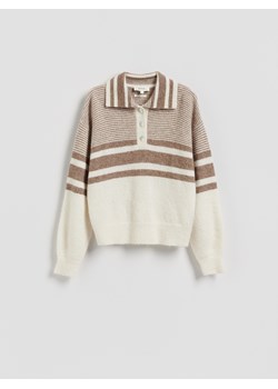 Reserved - Sweter z kołnierzykiem - złamana biel ze sklepu Reserved w kategorii Swetry damskie - zdjęcie 187527800