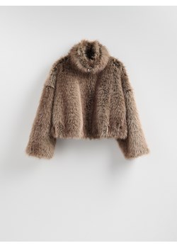Reserved - Kurtka z imitacji futra - brązowy ze sklepu Reserved w kategorii Futra damskie - zdjęcie 187527814
