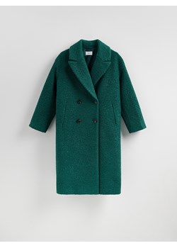 Reserved - Dwurzędowy płaszcz oversize - morski ze sklepu Reserved w kategorii Płaszcze damskie - zdjęcie 187527970