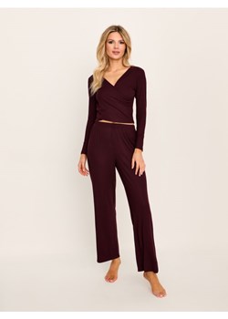 Sinsay - Prążkowana piżama dwuczęściowa - brązowy ze sklepu Sinsay w kategorii Piżamy damskie - zdjęcie 187528474