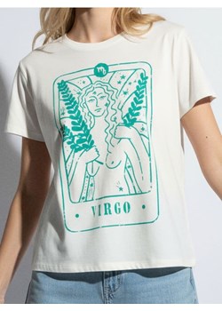 Sinsay - Bawełniana koszulka z nadrukiem - biały ze sklepu Sinsay w kategorii Bluzki damskie - zdjęcie 187528513