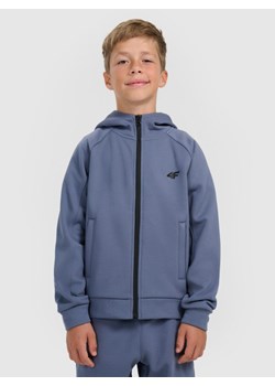 Chłopięca bluza dresowa rozpinana z kapturem 4F 4FJRAW25TSWSM2415 - granatowa ze sklepu Sportstylestory.com w kategorii Bluzy chłopięce - zdjęcie 187528744