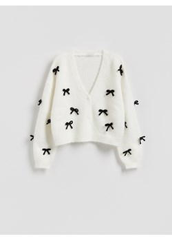 Reserved - Sweter z kokardami - kremowy ze sklepu Reserved w kategorii Swetry damskie - zdjęcie 187529501