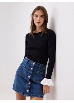 Reserved - Jeansowa spódnica z ozdobnymi guzikami - niebieski ze sklepu Reserved w kategorii Spódnice - zdjęcie 187529550