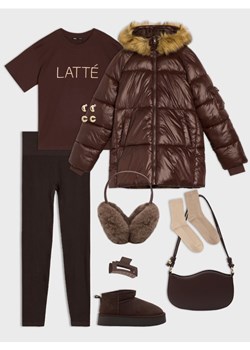 Sinsay - Koszulka z haftem - brązowy ze sklepu Sinsay w kategorii Bluzki damskie - zdjęcie 187530230