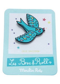 Moulin Roty Przpinka &quot;Bird&quot; w kolorze niebieskim - 3 x 3 cm ze sklepu Limango Polska w kategorii Zabawki - zdjęcie 187530340
