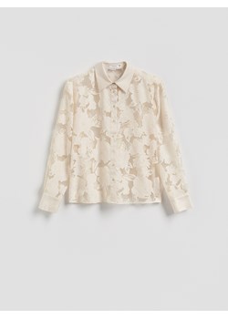 Reserved - Koszula z wiskozą - beżowy ze sklepu Reserved w kategorii Bluzki damskie - zdjęcie 187530951