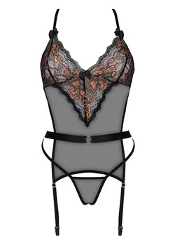 Beauty Night Goldie set komplet biustonosz + figi z troczkami black ze sklepu kontri.pl w kategorii Komplety bielizny damskiej - zdjęcie 187532173