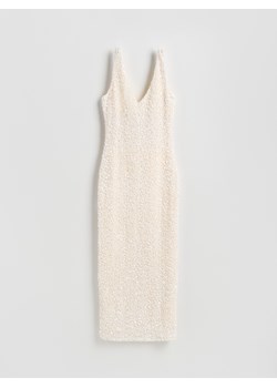 Reserved - Sukienka z cekinami - kremowy ze sklepu Reserved w kategorii Sukienki - zdjęcie 187532632