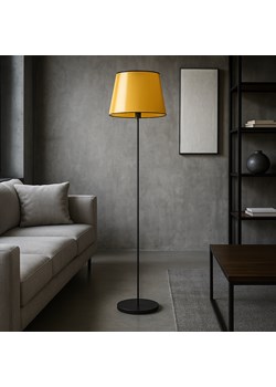 Czarna lampa stojąca ze złotym abażurem do salonu VASTO MIRROR ze sklepu Lysne w kategorii Lampy podłogowe - zdjęcie 187532924